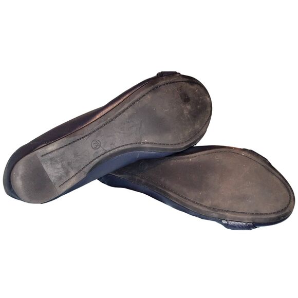 Abella Navy Silver Buckle Flats Memory Foam Insole for Comfort Shoes Womens 7.5 - Picture 7 of 7